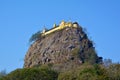 Beautiful view of the Popa Mountain with buddhist complex, Myanmar