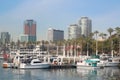 Beautiful view of the port of Long Beach in Long Beach, California, USA Royalty Free Stock Photo