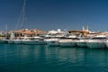 Beautiful view of the port with luxury yachts Royalty Free Stock Photo