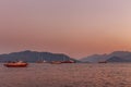 Beautiful view of the port of ships at sunset. Marmaris, Turkey Royalty Free Stock Photo