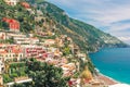 Beautiful view on Positano town on famous Amalfi coast, Campania, Italy