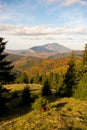 View of Postavaru mountain ridge in autumn season
