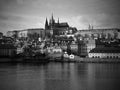 Beautiful view of Prague Castle from Charles Bridge Royalty Free Stock Photo