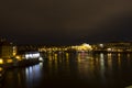 Beautiful view on the Prague night cityscape