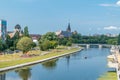 Beautiful view of Pregolya river in Kaliningrad city Royalty Free Stock Photo
