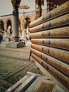 Beautiful view of prophet mosque from Madinah Saudia Arab with Qur& x27;an in the focus