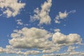Beautiful view of puffy white clouds on blue sky background. Beautiful nature backgrounds concept.. Royalty Free Stock Photo