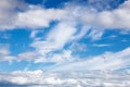 Beautiful View of Puffy White Clouds with blue Sky Royalty Free Stock Photo