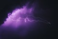 Beautiful view of a purple lightning sky Royalty Free Stock Photo