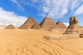 Beautiful view of the Pyramids and the Sphinx in Giza desert, Egypt Royalty Free Stock Photo