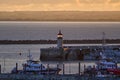 Beautiful view of Ramsgate lighthouse on the west pier of Ramsgate Royal Harbor Royalty Free Stock Photo