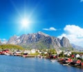 beautiful view of Reine town in Lofoten Islands, Norway