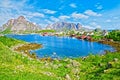 beautiful view of Reine town in Lofoten Islands, Norway