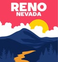 beautiful view in reno nevada with beautiful sky Royalty Free Stock Photo