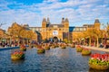 Beautiful view of the Rijksmuseum Amsterdam, Netherlands