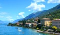 Beautiful view of Riva del Garda, of the embankment, cafes and restaurants. Lake Garda, region Lombardia, Italy Royalty Free Stock Photo