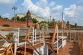 A beautiful view from the river ship to the Grand Kremlin Palace. Moscow, tourism, architecture, famous places in the Royalty Free Stock Photo