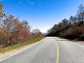 The beautiful view from the road of the changing leaves on the Blue Ridge Parkway