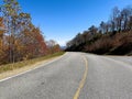 The beautiful view from the road of the changing leaves on the Blue Ridge Parkway