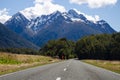 Beautiful view of the road leading to the Milford Sound in New Zealand Royalty Free Stock Photo