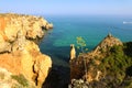 Beautiful view of rocky cliffs coast from Ponta da Piedade near Lagos, Algarve region, Portugal Royalty Free Stock Photo