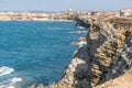 Beautiful view of rocky cliffs overlooking the sea on the islet of Papo in Peniche, Leiria, Portugal