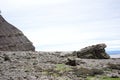 Beautiful view of a rocky coastal beach near Joggins in Cumberland County, Canada