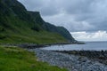 Beautiful view of the rocky coastline of Refviksanden Beach