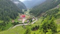 Beautiful view of Romanian Transfagarasan Road crosssing the Carpahtian Mountains, breathtaking landscape over the