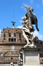 Beautiful view of Rome bridge of angels