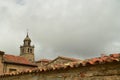 Beautiful View Of The Roofs In Medinaceli As Main Theme In Its Top Is The Belfry Of The Church. March 19, 2016. Architecture Trave