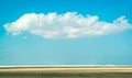 A beautiful view of ruwais desert Abu dhabi with nice blue cloudy sky Royalty Free Stock Photo