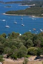 Beautiful view of sailboats and islands in the sea