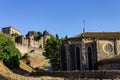 Beautiful view of the Saint-Gimer church and the citadel La Cite in Carcassonne