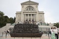 Beautiful view of Saint Joseph\'s Oratory of Mount Royal in Montreal Royalty Free Stock Photo