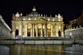 Beautiful view of Saint Peter's Square in the Vatican during the night Royalty Free Stock Photo