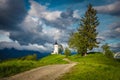 Beautiful view with Saint Primoz church, near Jamnik, Slovenia Royalty Free Stock Photo