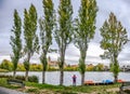 Beautiful view of Salamanca with Rio Tormes and Cathedral, Spain Royalty Free Stock Photo