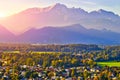 Beautiful view of Salzburg with Festung Hohensalzburg at sunset, panorama Salzburg, Salzburger Land, Austria