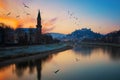Beautiful view of Salzburg skyline with Festung Hohensalzburg, Austria Royalty Free Stock Photo