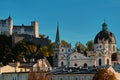 Beautiful view on Salzburg skyline with Festung Hohensalzburg in the summer, Salzburg, Austria Royalty Free Stock Photo