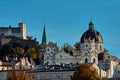 Beautiful view on Salzburg skyline with Festung Hohensalzburg in the summer, Salzburg, Austria Royalty Free Stock Photo
