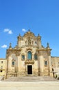 Beautiful view of San Francesco d`Assisi baroque church in Matera, Italy