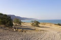 Beautiful view on the sandy Dead sea coast Royalty Free Stock Photo