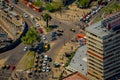 Beautiful view of Santiago city landscape from Costanera Center at in Santiago of Chile