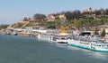 Beautiful view of the Sava river docks