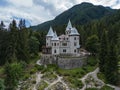 Beautiful view of the Savoy Castle in Gressoney-Saint-Jean, Italy