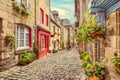 Beautiful alley in an old town in Europe