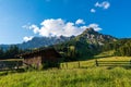 Beautiful view of Schlegeis in the Austrian Alps during the summer, European touristic vacation destination