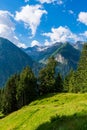 Beautiful view of Schlegeis in the Austrian Alps during the summer, European touristic vacation destination